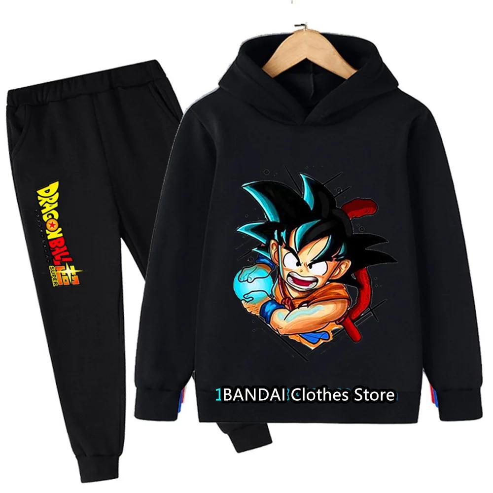 New 2025 Dragonball Hoodie Kids Spring Sportswear Boys and Girls Goku Sweatshirt Boys Clothes Girls Set Hoodie Pantsuit Children
