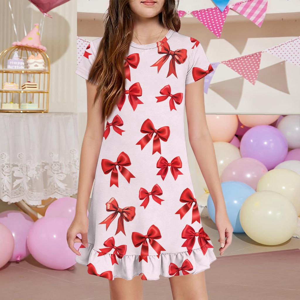 Vestido de Bolsillo para Niña - Ropa de Casa de Manga Corta