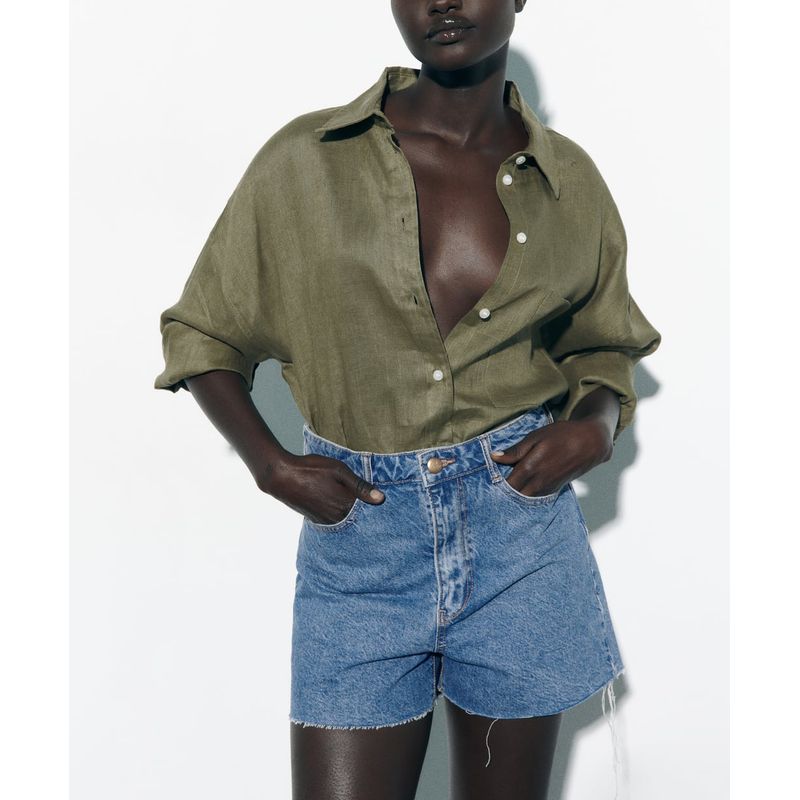 Spring New Arrival American Retro Hot Pants Shorts Casual Wide Leg A- Line High Waist Denim Shorts 7147023