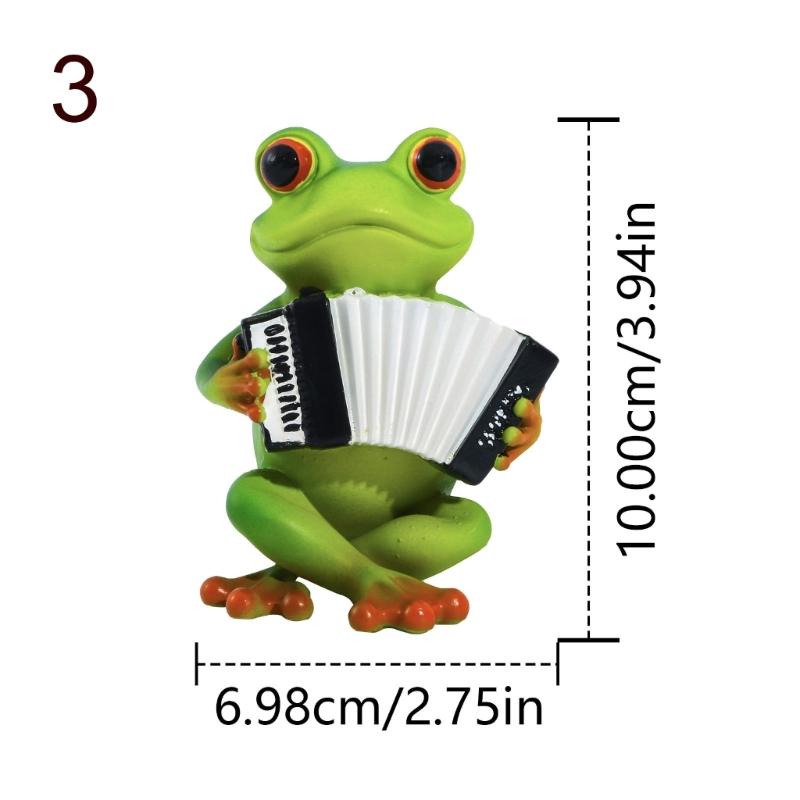 Instrument Frogs Figurines Frogs Statue Garden Decors Landscape Decors Animal Figurines Sculpture Table Centrepieces