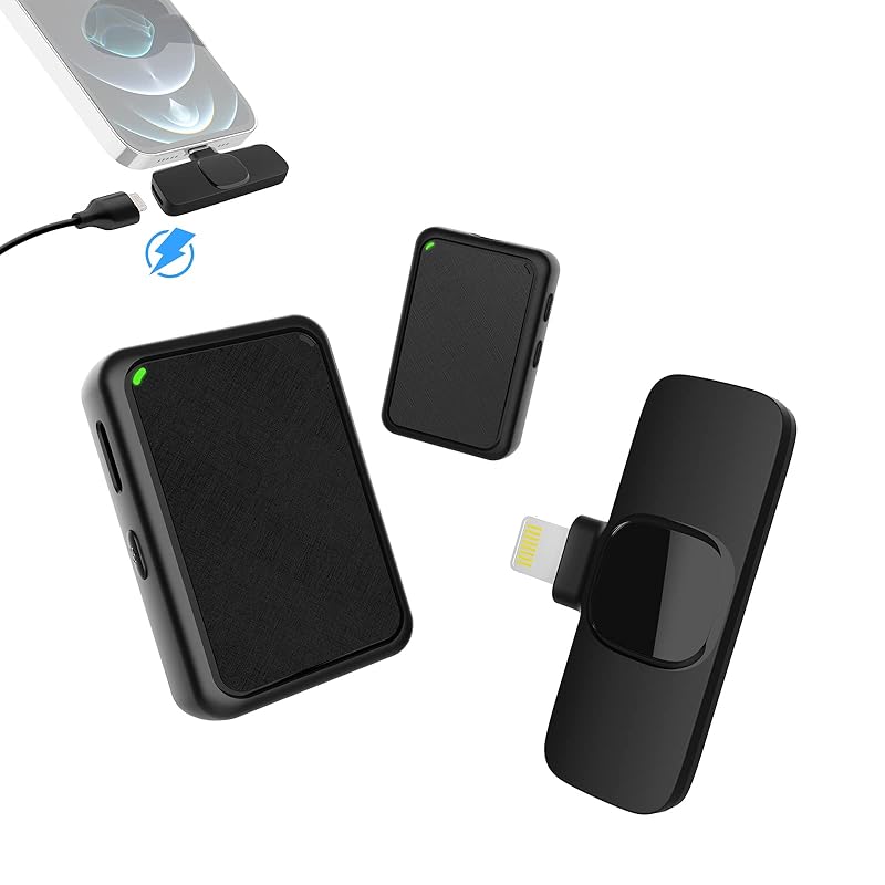 

wireless microphone for iphone, Gimpro MB1XA Can be used by 2 people pin microphone MFI certification Lightning compatible iPhone/iPad available Easy