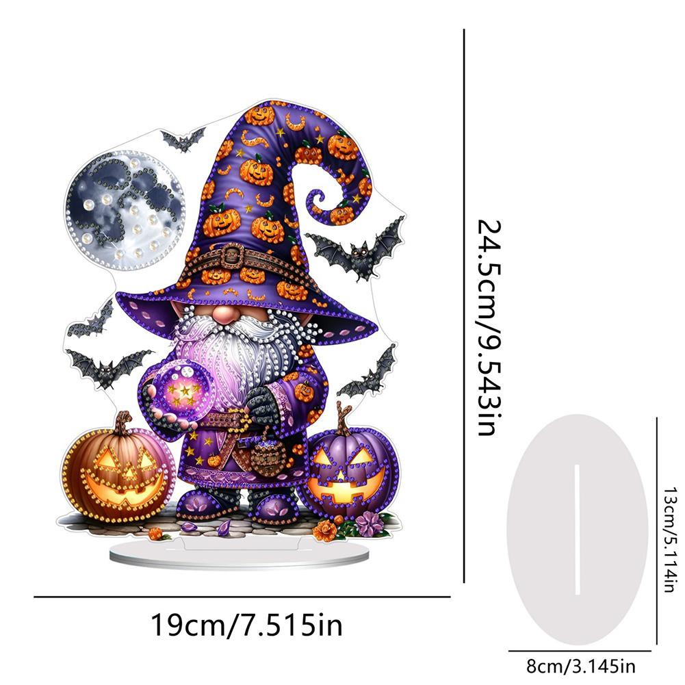 Acrylic Halloween Goblin Diamond Painting Tabletop Ornaments Kit 5D DIY Diamond Art Tabletop Decorations for Home Office Decor