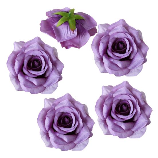 5 Stück Künstliche Rosenblütenköpfe Realistische Falsche Seidenrosenköpfe für Zuhause DIY Blumenwand Hochzeitsparty Geburtstag Babyparty Dekoration