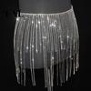Glittering Tassel Belly Belt Rhinestone Waist Chain for Women, Sparkly Sexy Dance Body Skirt-Style Accessory Dancing Hip Accessory, Elastic