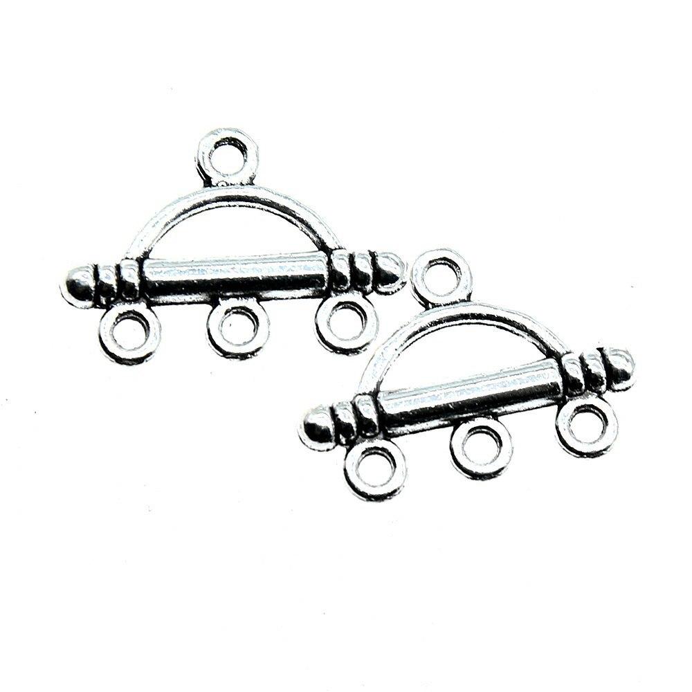 

Соединитель для сережек 19x13 мм, античное серебро, ювелирный бренд: WYISYWG 10 шт.