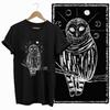 Coolmind DB 100% Cotton owl Print Exclusive Graphic women T shirt Cool BLACK women tshirt big size tshirt for women tee shirt