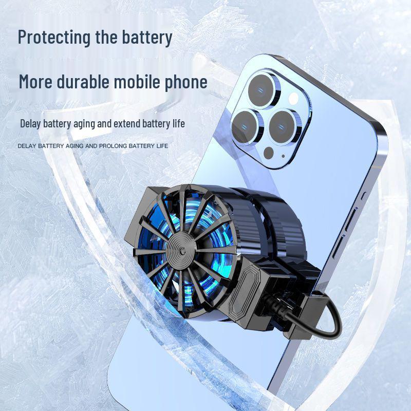 Universal Mobile Phone Cooling Fan - Silent, Air-Cooled, Compatible with Apple & Android Devices