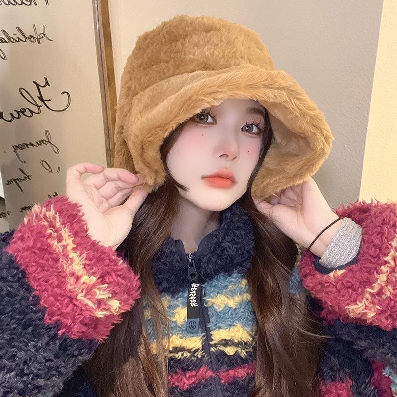 Keep warm and show your face Small fisherman hat Children's personality Versatile basin hat Trend ear protection Bucket hat