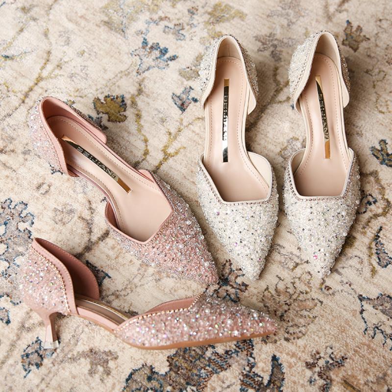 Spring Shoes Rhinestone High Heels Women Pumps Sexy Pointed Party Women Sandals Heel Stiletto Wedding Shoes Zapatillas Mujer