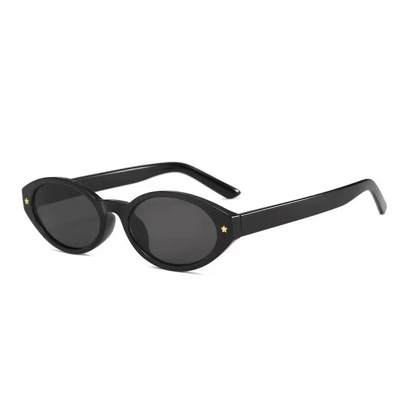 Vintage European Style Oval Cat Eye Sunglasses With Uv400 Protection For Fashionable Outdoor Wear
