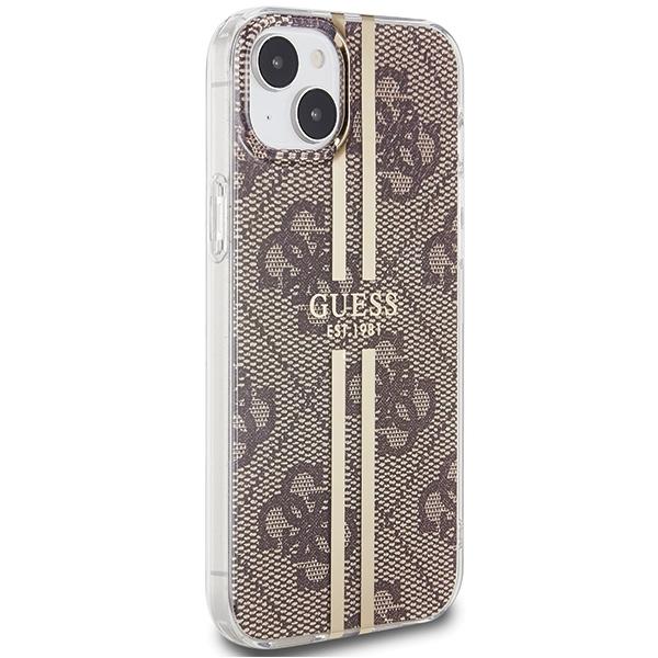 Guess Guhcp15Mh4Psegw Iphone 15 Plus / 14 Plus 6.7 Brązowy/Brown Hardcase Iml 4G Złoty Pasek