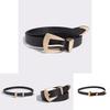Geometric Pu Leather Belt For Women With Alloy Buckle Fashion Waist Accessory For Spring