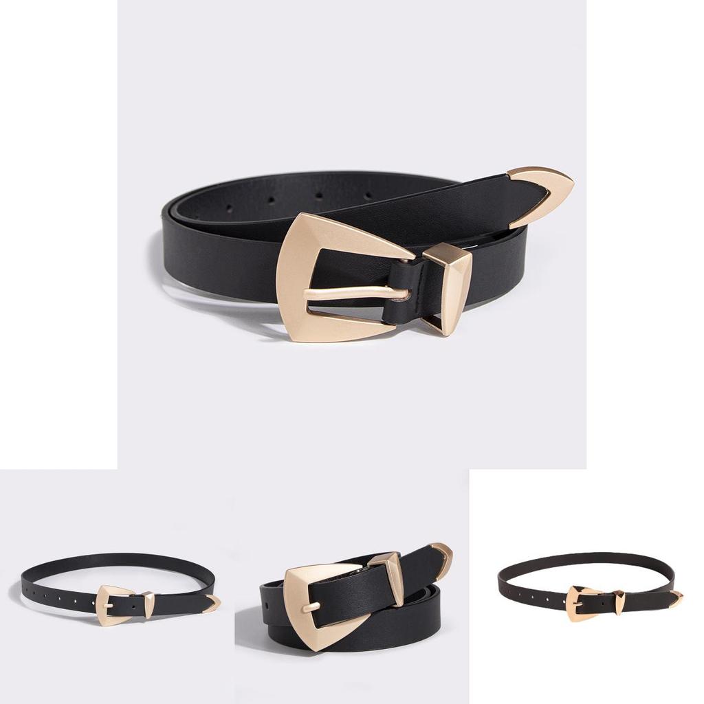 Geometric Pu Leather Belt For Women With Alloy Buckle Fashion Waist Accessory For Spring