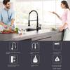 1pc Black Kitchen Hot And Cold Faucet,  Kitchen Faucet Hot And Cold Sink Telescopic Lifting Universal Spring,Rotatable Faucet