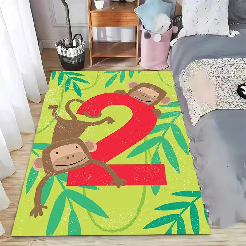 

Cute Cartoon Animal Playroom Area Rug Kids Play Mat Crawling Rug Non-Slip Washable Carpet for Playroom Bedroom Nursery Toddler 40x60CM