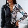 Casual Button Up Leopard Print Long Sleeve Office Shirt Tops Turn Down Collar Women Blouse Fashion 18972