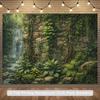 2D Tropical Forest Waterfall Backdrop Ivy Stone Wall Photo Booth Banner