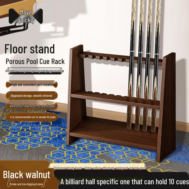 Vertical Wooden Billiard Cue Rack (10-Hole)
