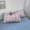 Washed Skin-friendly Bedding Set Sheet Pillowcase Quilt Cover Lattice