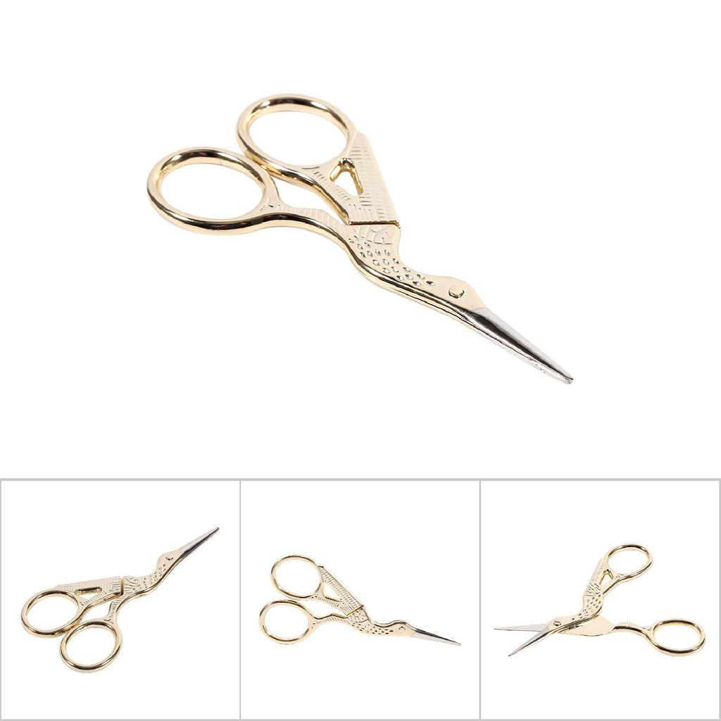1Pc Stainless Steel Embroidery Sewing Tools Crane Shape Shears   Stitch Scissors Gold