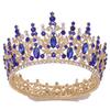 New Bridal Tiara Crystal Crown, European Style Alloy Inlaid with Rhinestones, Birthday and Wedding Round Crown