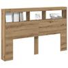 LED Headboard with Shelves Artisan Oak 160 x 17 x 102 cm