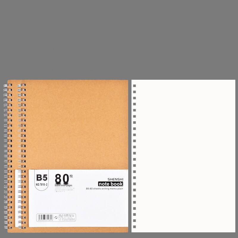 Shenshi B5 Cowhide Coil Notebook - Blank, 2-Pack