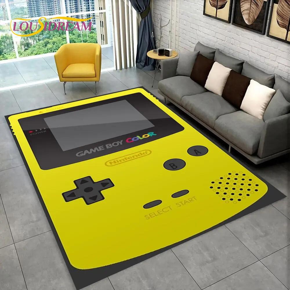 Teppich mit Retro-Spielkonsole Game Boy GBA, Teppich für Zuhause, Wohnzimmer, Kinderzimmer, Sofa, Fußmatte, Dekor, rutschfeste Bodenmatte