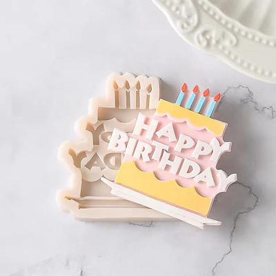 Silicone 3D Happy Birthday English Alphabet Mold Chocolate Cake Decorating Tool