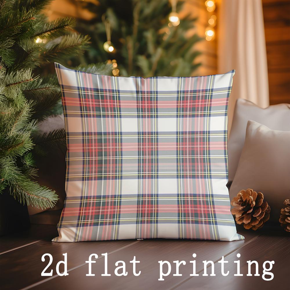 Weihnachts-Plaidmuster Dekorative Kissenbezüge Muster Kissenbezug Geeignet für Sofa Schlafzimmer Auto Kissenbezug