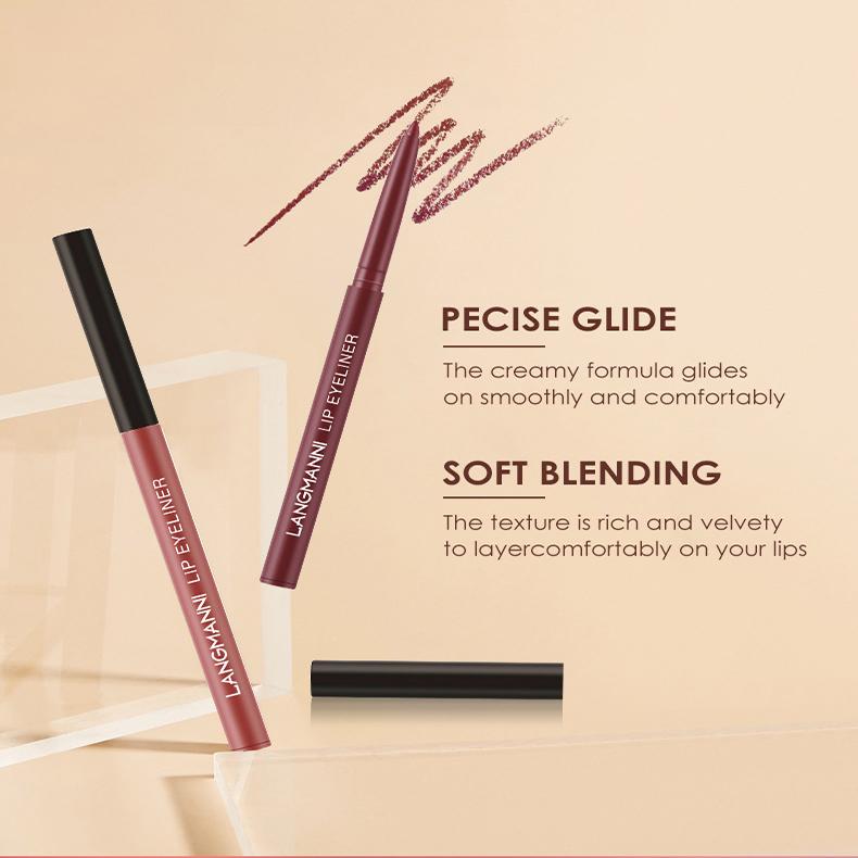 Lip Gloss and Lip Liner Combination 2-piece Set Not Easy To Stain and Not Easy To Smudge Matte Lip Gloss Set