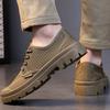 Canvas Sneakers Men Breathable Sport Shoes Outdoor Wear-resistant Men's Hiking Shoes Fashion Lace-Up Training Working Shoes Male