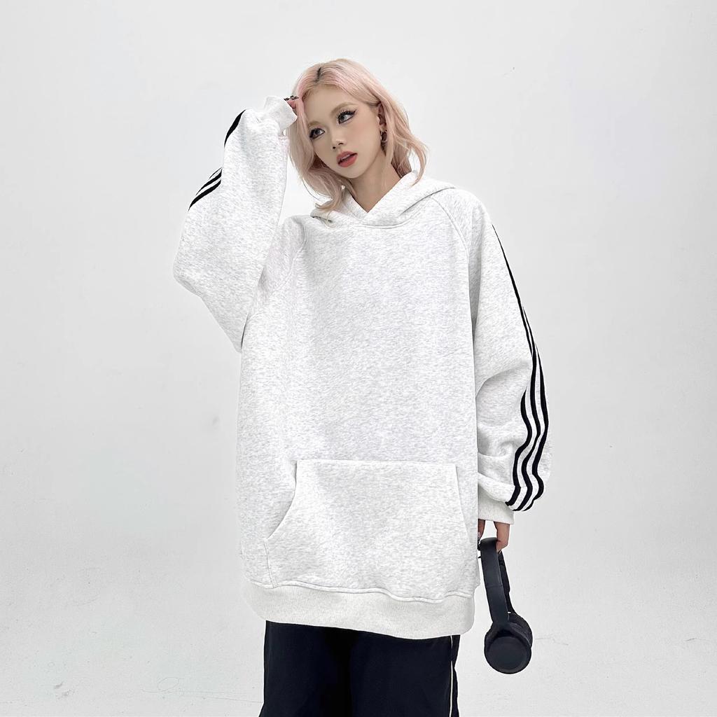 Velvet Thickened Hooded Sweatshirt for Women In Autumn and Winter New Loose Casual Letter Printing Couple Coat Sweatshirt