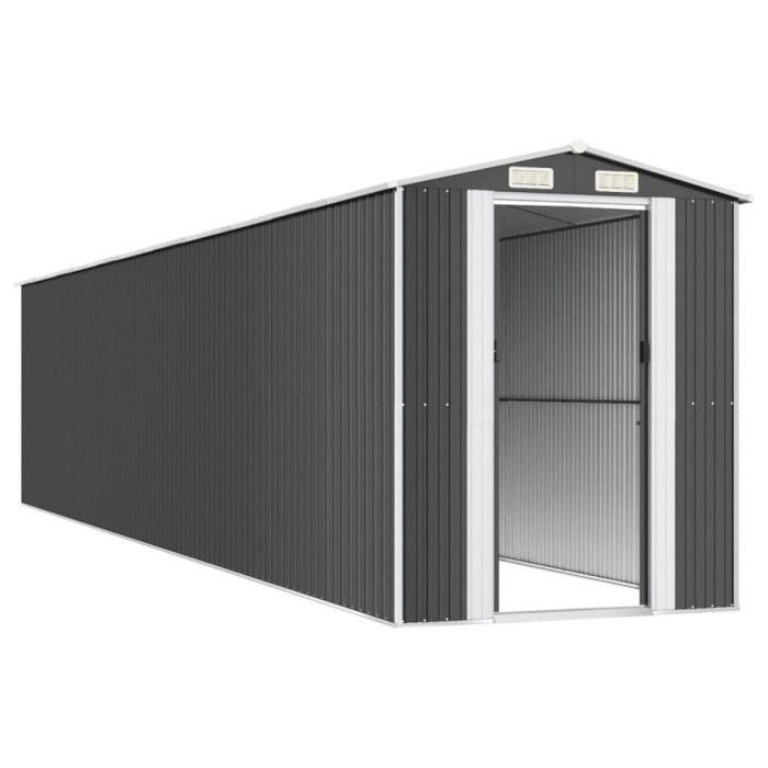 3147458 vidaXL Garden Shed Anthracite 192x938x223 Cm Galvanized Steel