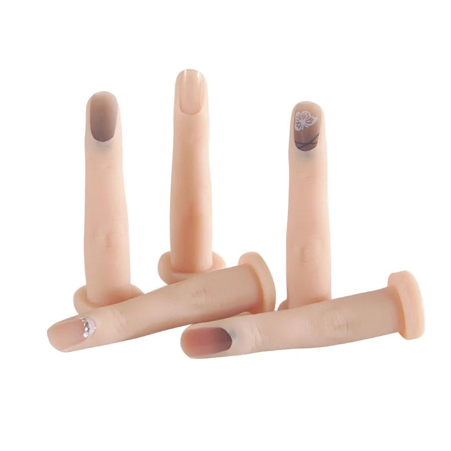 Simulated Silicone Finger Model Can Bend And Deform Nail DIY Embedded Nail Slice Training Accessories Ring Storage Display Rack