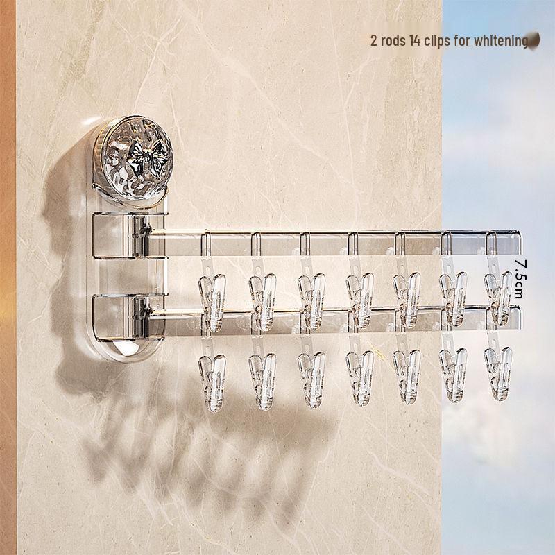Multi-layer Luxury Sock Drying Rack with 14 Clips for Home and Balcony