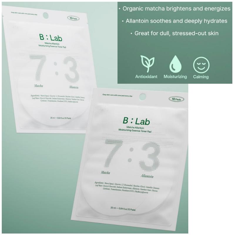 

B : Lab Essence Toner Pad 10Pads Portable Toner Pad (10 Pads x 5 Packs) 5 Types Matcha- 5 Packs