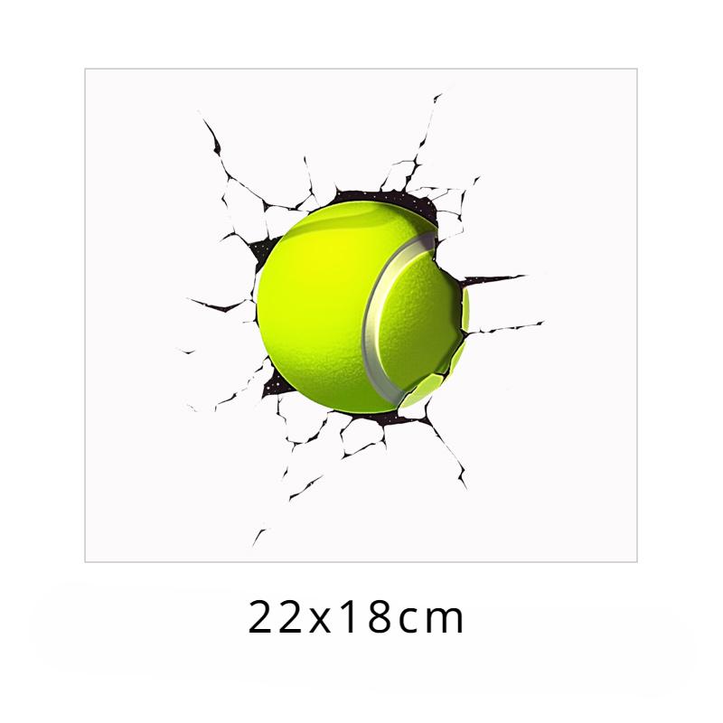 Tennis Basketball Bear Crack 3D Car Stickers Waterproof Decals Truck SUV Bumper Window Decor Cover Scratches Auto Accessories