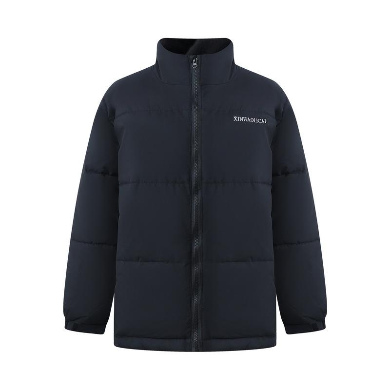 

2025 new bread jacket women s Korean version of the collar college style cotton coat loose short down cotton jacket S чёрный