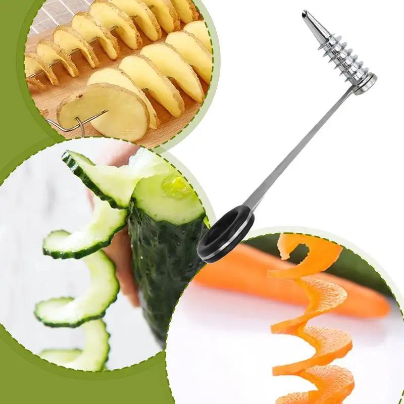 1pc DIY Spiral Potato Cutter Vegetable Cucumber Spiralizer Kitchen BBQ Cooking Tools Carrot Zucchini Multi-Function Slicing Tool