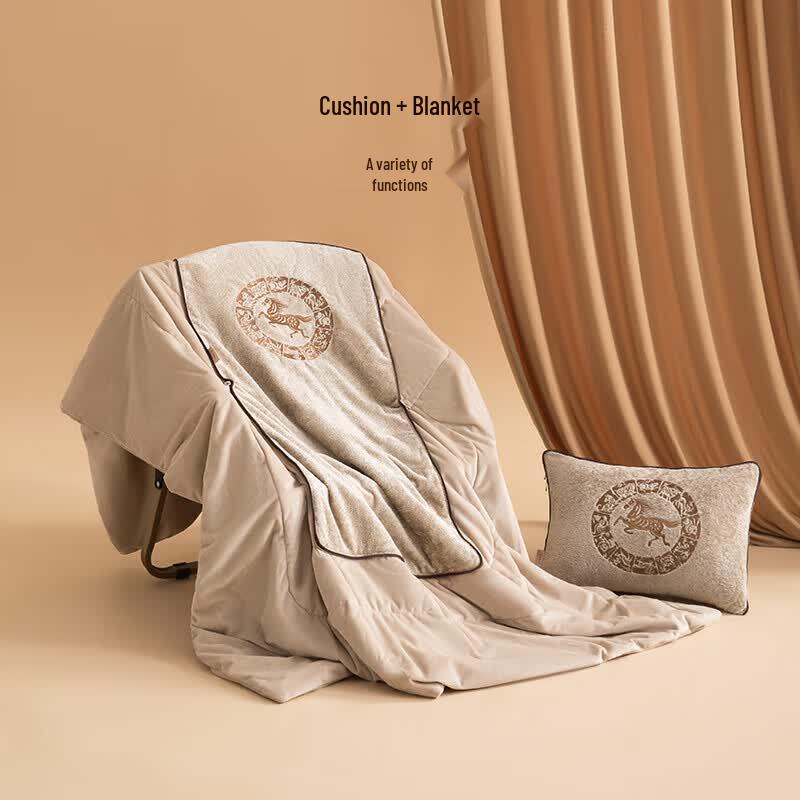 SILKUEEN Embroidered Tussah Silk Cushion Quilt