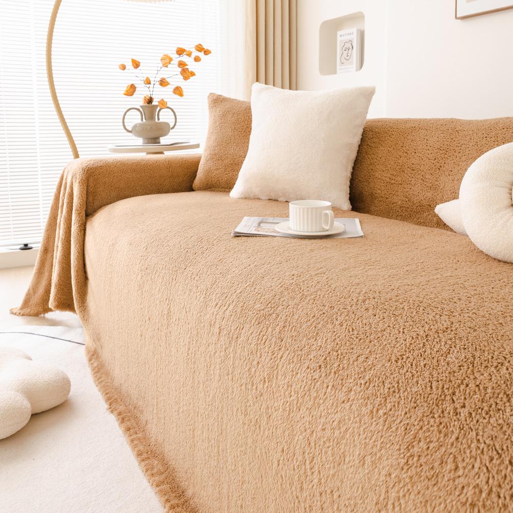 Shu Cotton Velvet Sofa Cover Towel Cushion All-Inclusive Universal Simple Modern Seat Cushions Sofa Cover Winter Plush Autumn and Winter