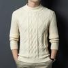 2025 Winter Men's Thickened Long Sleeve Jacquard Knit Sweater