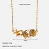 18K Gold Rhinestone Crab Pendant Necklace for Women