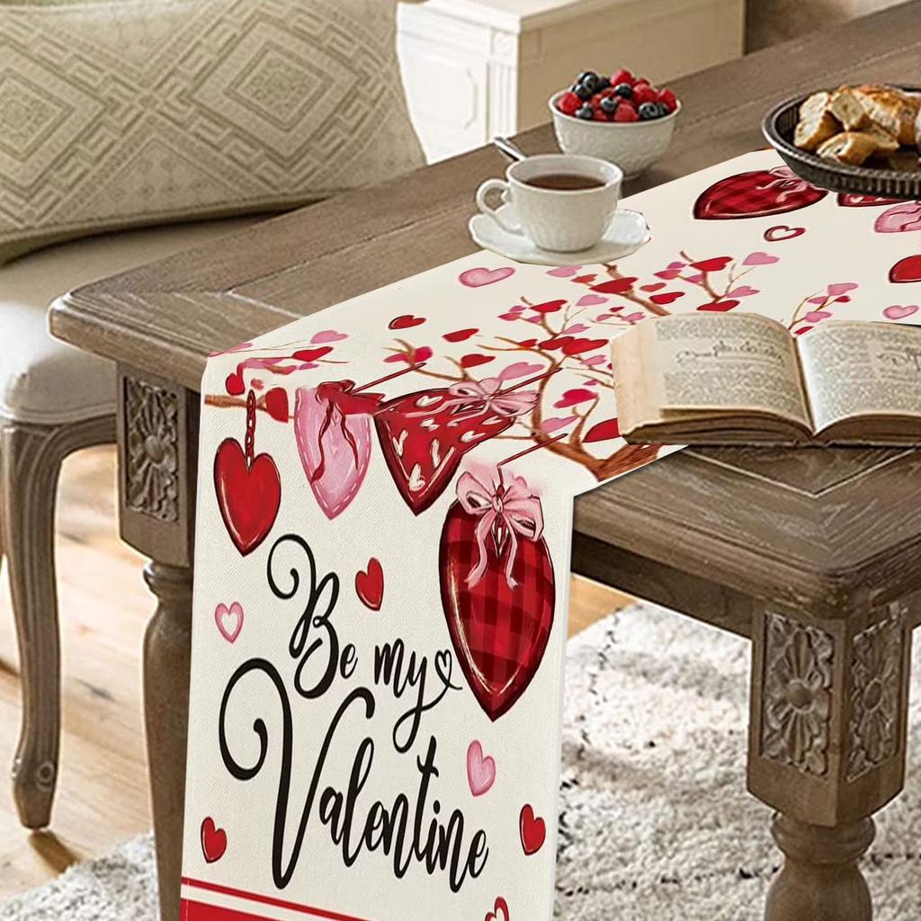 Valentine's Day Table Runner, Soft Tablecloth, Suitable For Catering, Weddings, Kitchens, Parties, Holiday Picnics, And Home Décor.