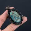 Tibetan Turquoise Gemstone Copper Wire Wrap Handmade Pendant Jewelry Gift For Love