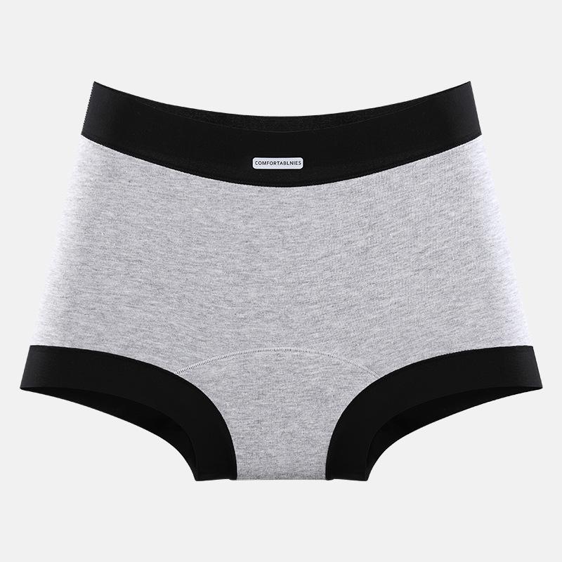 Ladies Spring and Autumn Cotton Extended Crotch Skin Friendly Antibacterial Breathable Hip Mid Waist Flat Angle Briefs
