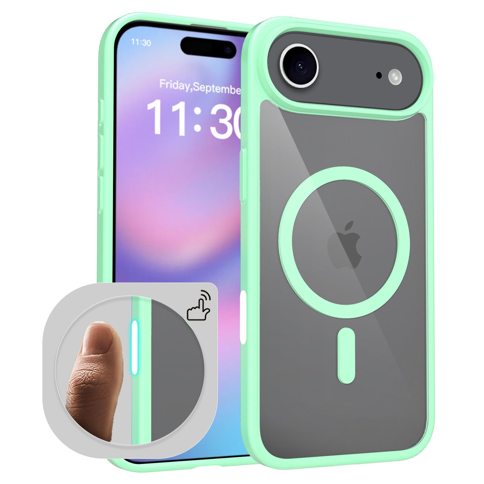 

For IPhone17air Skin-sensitive Magnetic Phone Case for Apple 16pro Color Camera Button Transparent Frosted Case For iPhone 17Air