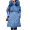 Women's Casual Warm Versatile Large Collar Solid Color Thickened Cotton Coat Jacket