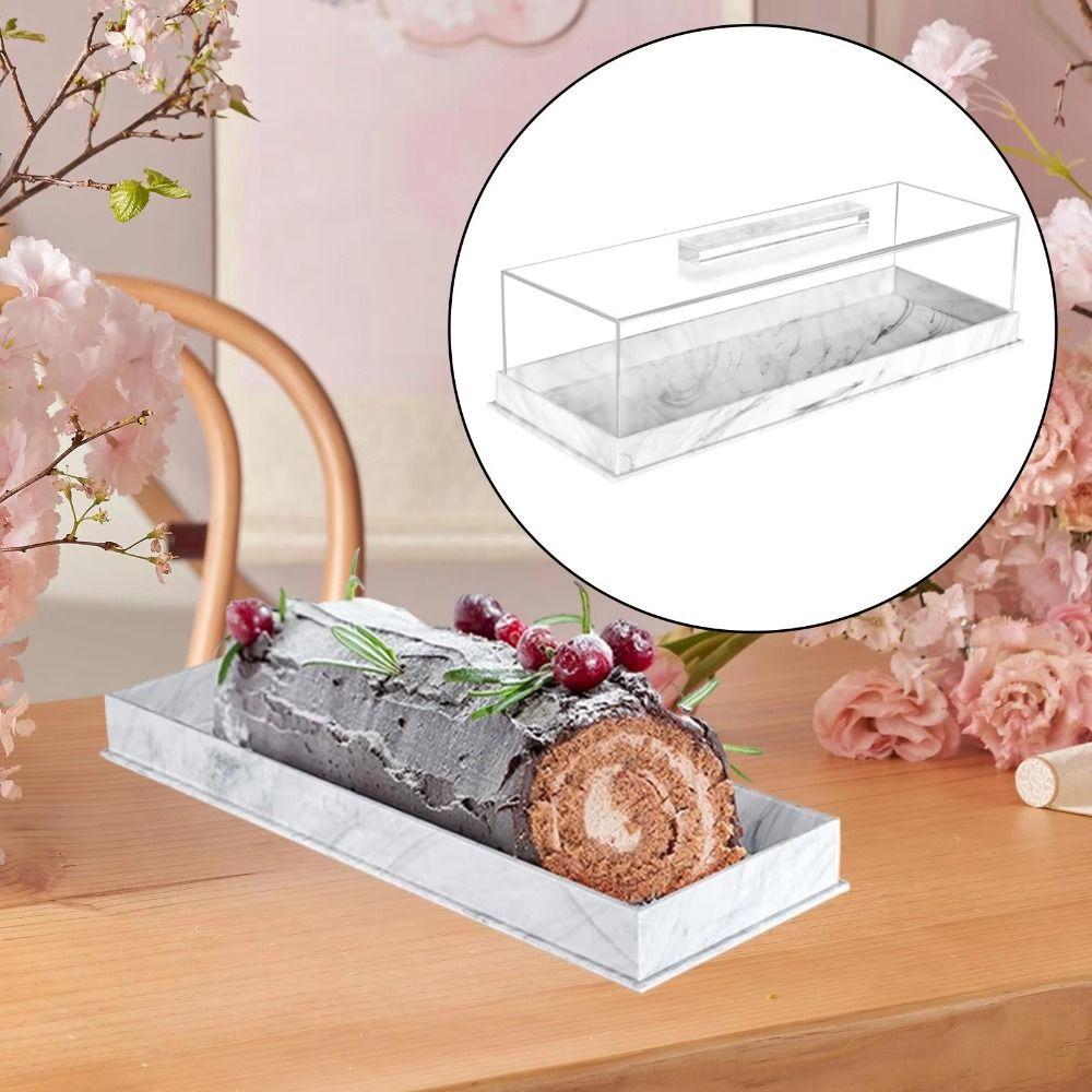 Acrylic Bakery Display Case Rectangular Cake Display Box  For Banquet Birthday Party Weddings